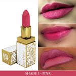 Buy Just Herbs Ayuredic Creamy Matte Lipstick-01 Pink (Half - Size) (1.8 g) - Purplle