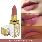 Buy Just Herbs Ayuredic Creamy Matte Lipstick-09 Peachy Coral (Half - Size) (1.8 g) - Purplle