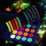 Buy DE'LANCI Aurora Glow Eyeshadow Palette UV Blacklight Neon Eyeshadow Glow in the Dark 24g - Purplle