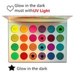 Buy DE'LANCI Aurora Glow Eyeshadow Palette UV Blacklight Neon Eyeshadow Glow in the Dark 24g - Purplle