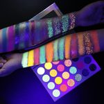 Buy DE'LANCI Aurora Glow Eyeshadow Palette UV Blacklight Neon Eyeshadow Glow in the Dark 24g - Purplle