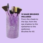 Buy Beautiliss Professional Glitter Dust Makeup Brush 12 pcs set with shimmer storage case - Purplle