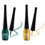 Buy AYA Waterproof Eyeliner, Set of 2 (Green and Golden) - Purplle