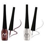 Buy AYA Waterproof Eyeliner, Set of 2 (Brown and Silver) - Purplle