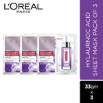 Buy L'Oreal Paris Revitalift Hyaluronic Acid Fresh Mix Serum Sheet Mask, (Pack of 3) 99ml - Purplle