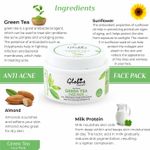 Buy Globus Naturals Green Tea Anti-Acne Face Pack for Anti-Pigmentation, Deep Pore Cleansing & Brightening Enriched with Almond, Rose, Sunflower (125 g) - Purplle