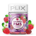 Buy PLIX Balance PMS Gummy Vitamins To Ease Cramps | 60 Raspberry Flavored Gummies | Pack Of 2 | Helps To Reduce Acne | Controls Mood Swings | Contains Chaste Berry And Ginseng - Purplle