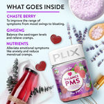 Buy PLIX Balance PMS Gummy Vitamins To Ease Cramps | 60 Raspberry Flavored Gummies | Pack Of 2 | Helps To Reduce Acne | Controls Mood Swings | Contains Chaste Berry And Ginseng - Purplle