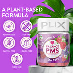 Buy PLIX Balance PMS Gummy Vitamins To Ease Cramps | 60 Raspberry Flavored Gummies | Pack Of 2 | Helps To Reduce Acne | Controls Mood Swings | Contains Chaste Berry And Ginseng - Purplle