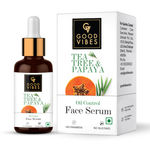 Buy Good Vibes Tea Tree & Papaya Oil Control Serum | Even Skin Tone, Brightening | With Castor Oil | No Parabens, No Sulphates, No Mineral Oil (30 ml) - Purplle