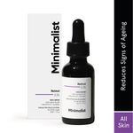 Buy Minimalist 0.3% Retinol face Serum with coenzyme q10 + Bakuchiol oil + squalance, Reduces fine lines & Wrinkles for all skin types, 30ml - Purplle