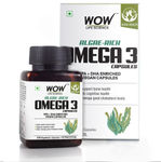 Buy WOW Life Science Algae Based Omega 3 Capsules - EPA + DHA Enriched Vegan Capsules - 60 Vegetarian Capsules 60N (1 tablet -1000mg) - Purplle