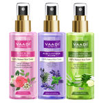 Buy Vaadi Herbals Pack of 3 Skin Toners - Rose Water, Lavender Water and Aloe Vera & Cucumber Mist - 100% Natural & Pure (250 ml x 3) - Purplle