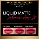 Buy Manish Malhotra Beauty By MyGlamm Liquid Matte Lipstick-Rumor Has It-7 gm - Purplle