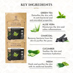 Buy Khadi Essentials Ayurvedic Charcoal Serum Sheet Mask For Detan & Detox with Green Tea, Aloe Vera, and Fermented Beans (Pack of 3*25g) - Purplle