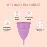 Buy Sirona Reusable Menstrual Cup - Large Size With Pouch, 15ml Mini Intimate Wash & Cup Wash, Ultra Soft, Odour & Rash Free, No Leakage, Protection For Upto 8 Hours, FDA Approved - Purplle