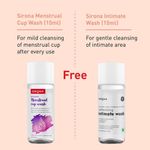 Buy Sirona Reusable Menstrual Cup - Large Size With Pouch, 15ml Mini Intimate Wash & Cup Wash, Ultra Soft, Odour & Rash Free, No Leakage, Protection For Upto 8 Hours, FDA Approved - Purplle