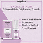 Buy Rejusure 2% Salicylic Acid Face Serum Reduces Open Pores & Excess Oil Fights Blackheads Best for Ance Prone & Oily Skin - 30 ml - Purplle