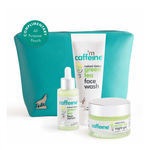 Buy mCaffeine Green Tea Breakout Care Kit with Free Teal Pouch | Mildly Cleanses, Soothes Irritation and Hydrates the Face from AM to PM | Pack of 3 - Purplle