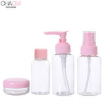 Buy Chaoba Professional Travel bottle set for Toiletries (Spray Bottle, Pump Bottle, Cap Bottle, Cream Bottle & Spatula). - Purplle