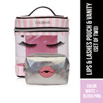 Buy Colorbar Lips & Lashes Pouch & Vanity (Set Of Two) Pouch - White + Blush Pink - Purplle