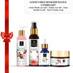 Buy Good Vibes Rosehip Range Combo Kit ( Face Wash 200 ml + Toner 200 ml + Face Serum 10 ml + Face Cream 50 g) - Purplle