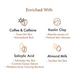 Buy mCaffeine Acne Control Cappuccino Coffee Face Mask for Women & Men | Controls 99.9% Acne Causing Germs | Face Pack with Salicylic Acid for Acne & Oil Control | For All Skin Types (100gm) - Purplle