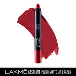 Buy Lakme Absolute Plush Matte Lip Crayon 101 Runway Red (2.8 g) - Purplle