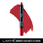 Buy Lakme Absolute Plush Matte Lip Crayon 102 Fierce Red (2.8 g) - Purplle