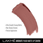 Buy Lakme Absolute Plush Matte Lip Crayon 301 Iced Mocha (2.8 g) - Purplle