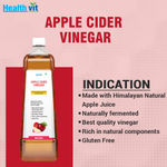 Buy Healthvit Apple Cider Vinegar Natural & Pure with strand of mother - not from concentrate – 750 ml - Purplle