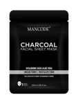 Buy Mancode Activated Charcoal Facial Sheet Mask for Men, 25ml Each (Pack Of 5) - Purplle