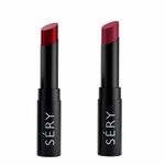 Buy SERY Sery Matte and Creamy Lipstick Combo Cml04, Romantic Red + Mad Mauve, 3.5 g with Combo offer - Purplle