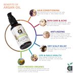 Buy Anveya Moroccan Argan Oil, Cold-Pressed Organic , 50ml, For Hair, Skin, Face Care & Stretch Marks - Purplle