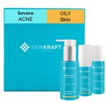 Buy SkinKraft Severe Acne kit For Oily Skin - Customized Acne Kit - 3 Product Kit- Oily Skin Cleanser + Oily Skin Moisturizer + Severe Acne Active Serum - Dermatologist Approved - Purplle