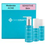 Buy SkinKraft Moderate Acne Kit For Sensitive Skin - Customized Acne Kit - 3 Product Kit- Sensitive Skin Cleanser + Sensitive Skin Moisturizer + Moderate Acne Active Serum - Dermatologist Approved - Purplle