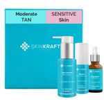 Buy SkinKraft Moderate Tan Skincare For Sensitive Skin - Customized Skincare Kit - 3 Product Kit- Sensitive Skin Cleanser + Sensitive Skin Moisturizer + Moderate Tan Active Serum - Dermatologist Approved - Purplle