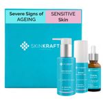 Buy SkinKraft Severe Signs Of Ageing Skincare For Sensitive Skin - Customized Skincare Kit - 3 Product Kit- Sensitive Skin Cleanser + Sensitive Skin Moisturizer + Severe Signs Of Ageing Active Serum - Dermatologist Approved - Purplle