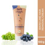 Buy Sanfe Bikini Line Hair Removal Cream for Women's Hair Removal for smoother & Brighter - 100gm with Blueberry and Grape seed extracts | Antioxidant & healing properties | intimate hair removal cream | underarm hair removal cream | Hair removal Cream - Purplle