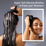 Buy KLOY Hair Scalp Massager Shampoo Brush with Soft Silicone Bristles- Black 1 Pc - Purplle