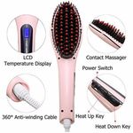 Buy Favon Fast Hot Air Straightner Comb Brush LCD Screen Flat Iron Styling Hair Straightener (100gm) - Purplle