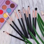 Buy Docolor Eyeshadow Brushes Professional Eye Makeup Brushes Set Eyeshadow Eyeliner Concealer Eyebrow Blending Brushes Eye Make Up Brush Kit (10 Pcs,Black with Rose Gold) (Docolor-DC1002) - Purplle