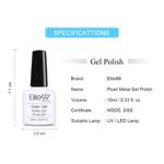 Buy Elite99 10ml Glitter Pearl UV Gel Polish Metal UV Hybrid Gel Lacquer Nail Primer Matte Top Coat Soak Off Nail Art Gel Varnish (E99-10ml-23001) - Purplle