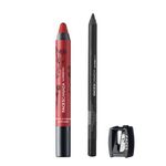 Buy Faces Canada Lip Crayon Majestic Rose & Eye Pencil Solid Black 4 gm - Purplle