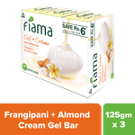 Buy Fiama Gel + Creme Moisturising Bar, Frangipani and Almond Cream, for creamy indulgence, 125 g (Pack of 3) - Purplle