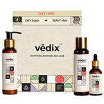 Buy Vedix Customized Hair Fall Control & Dandruff Care Regimen for Dry Hair - Dry Scalp & Wavy Hair-3 Product Ayurvedic Kit - Anti Hair Fall Oil Onion + Indian Licorice - Anti-Hairfall Shampoo For Dry Hair - Nuyantra Pro Hair Growth Serum x Dandruff Care - Purplle
