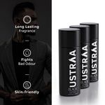 Buy Ustraa Black Deodorant Body Spray, 150 ml- Set of 3 - Purplle