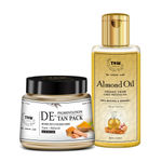 Buy TNW-The Natural Wash Combo of Pure Almond Oil & Skinfix Tan Removal Pack | Oil Rich In Vitamin E For Face ,Skin And Hairs 100 ml | Depigmentation For Glowing Skin,Oil Control, Acne Pimples 120G - Purplle