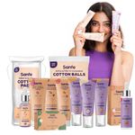 Buy Sanfe Prep 'N' Glow Face Cotton Pads for Women - Pack of 80 | Cleans Makeup & Excess Oil - Purplle