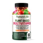 Buy NatureLife Nutrition Plant Based Multivitamin with Vitamin C, D, E, A, B1, B2, B3, B5, B6, B7, B9, B12, Calcium, Magnesium and 60+ Ingredients for Women & Men – 60 Veg Capsules - Purplle